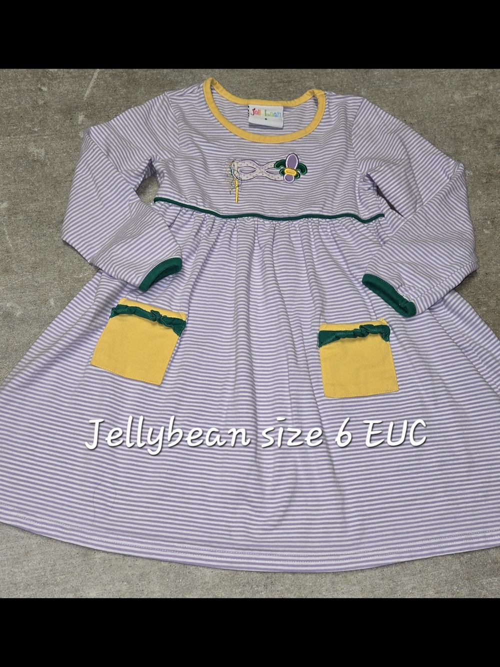 Jelly Bean Mardi Gras Size 6 Dress